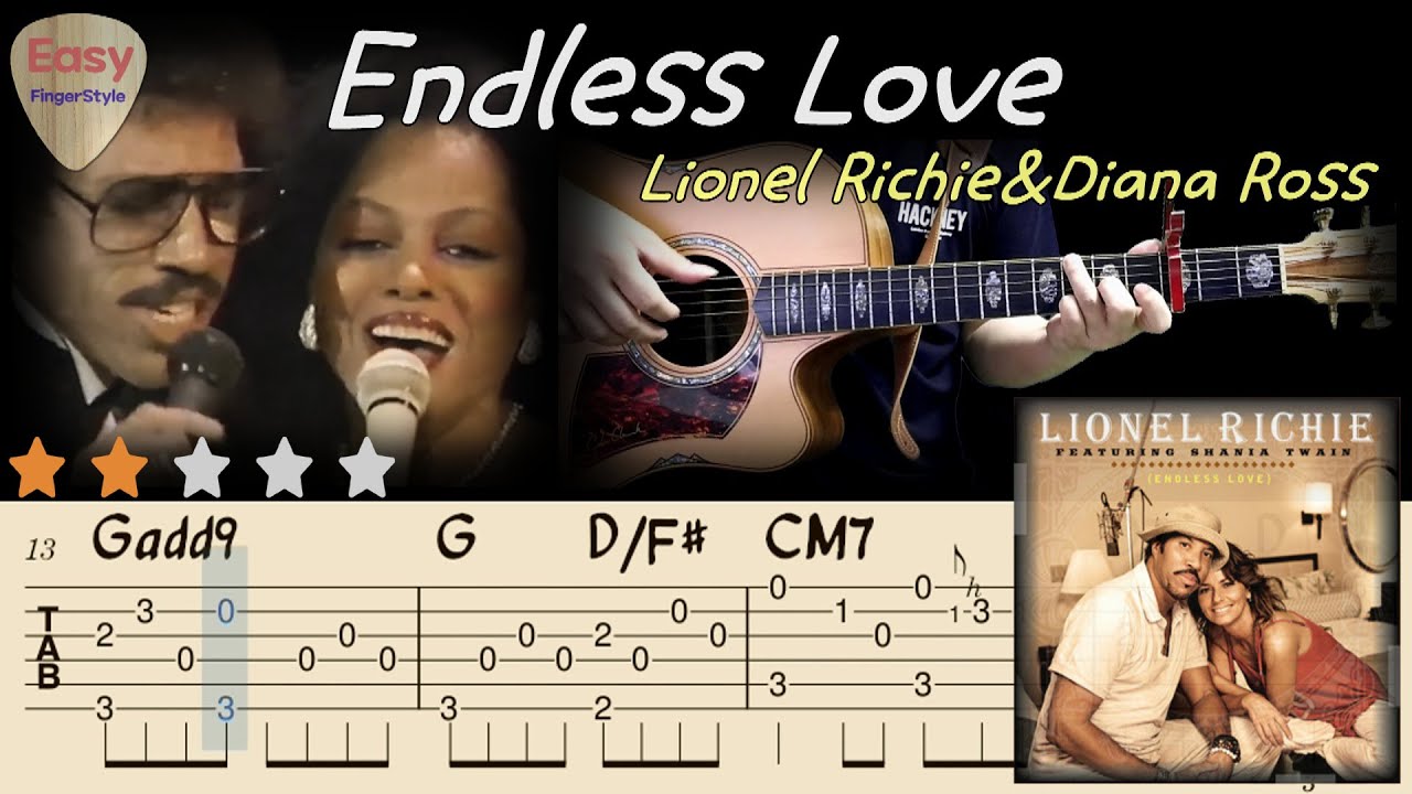 💗Endless Love(Lyrics) - Lionel Richie& Diana Ross💗Easy Fingerstyle Guitar Tutorial -Tabs& Chords