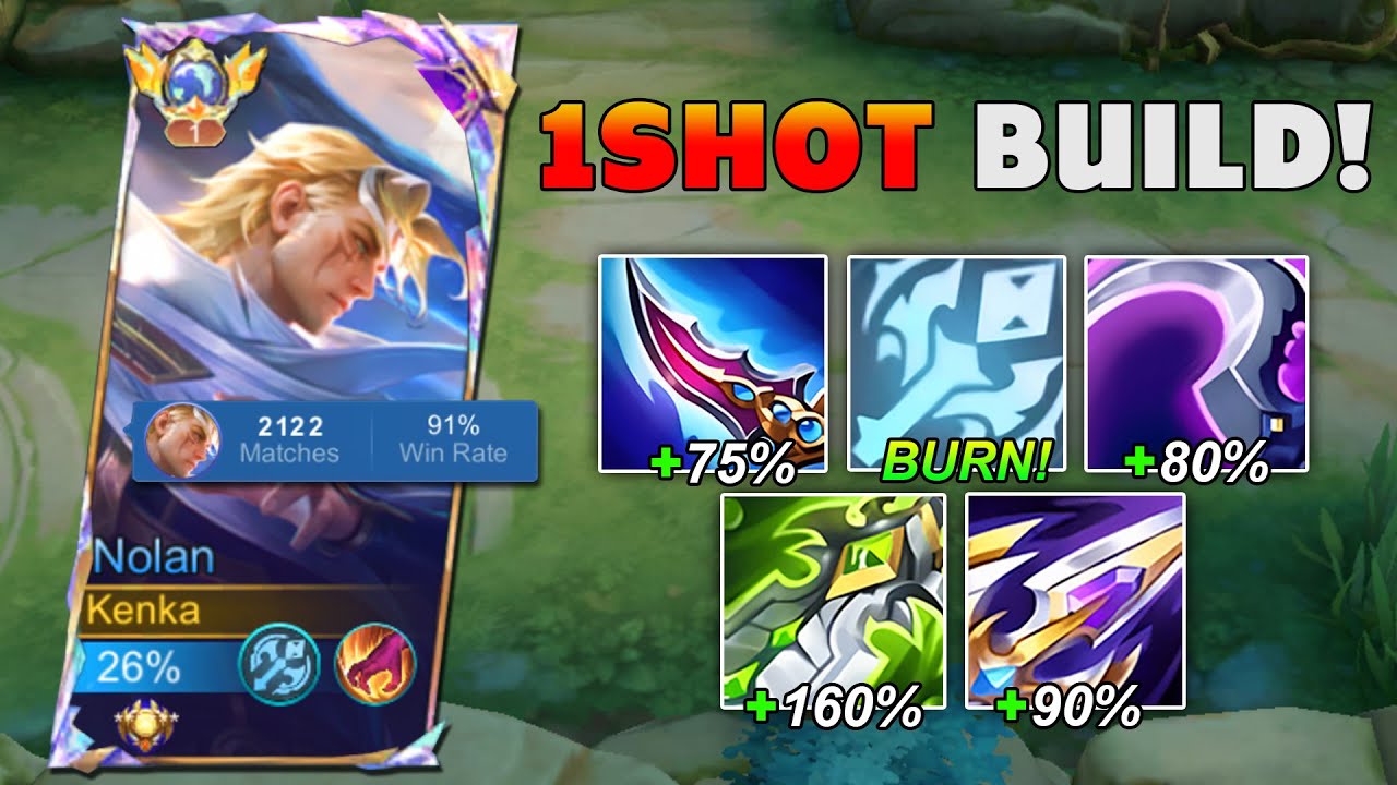 BEST NOLAN BRUTAL ONE SHOT BUILD AND EMBLEM FOR SOLO RANK 2024!! ( CRAZY DAMAGE! 😱 )