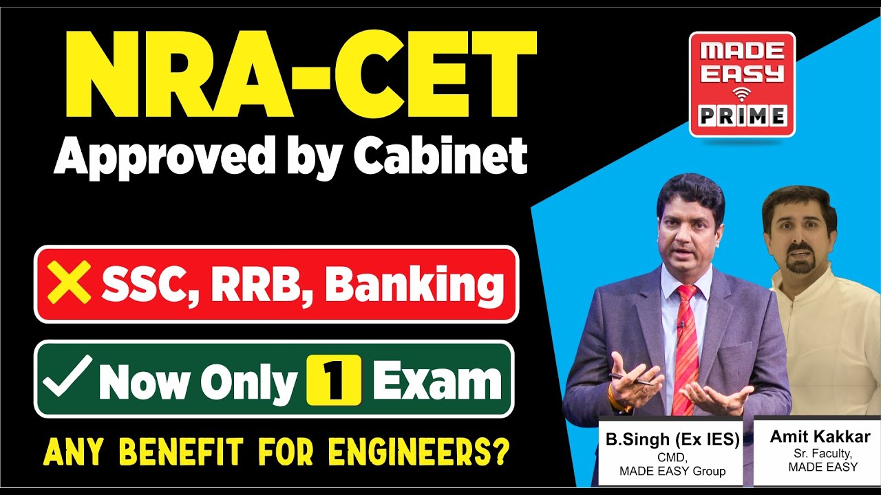 NRA-CET I National Recruitment Agency & Common Eligibility Test I by B. Singh Sir & Amit Kakkar Sir
