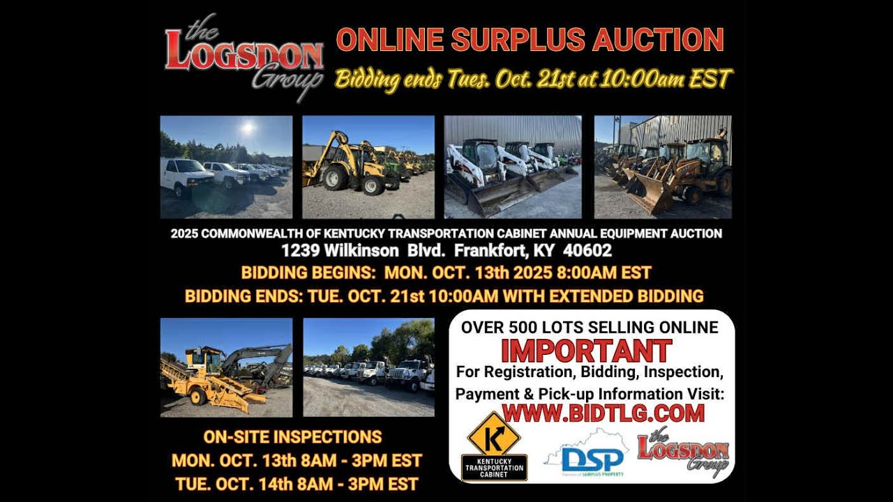2025 COMMONWEALTH OF KY TRANSPORTATION CABINET ANNUAL EQUIPMENT AUCTION 