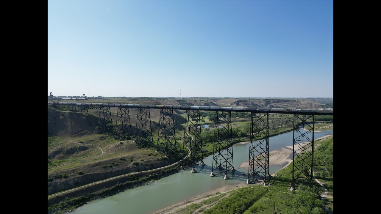 Lethbridge, Alberta - Viaduct - 4k Drone Footage