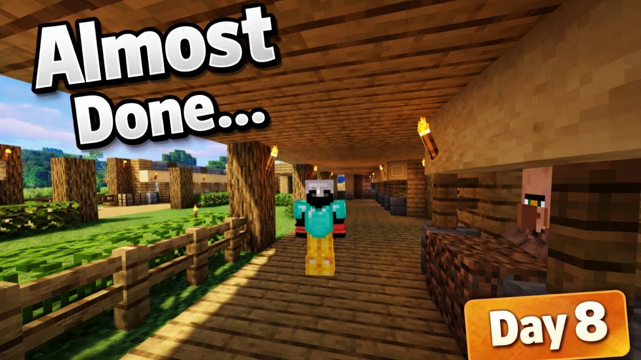 Continuing the Villager Trading Hall | Day 8