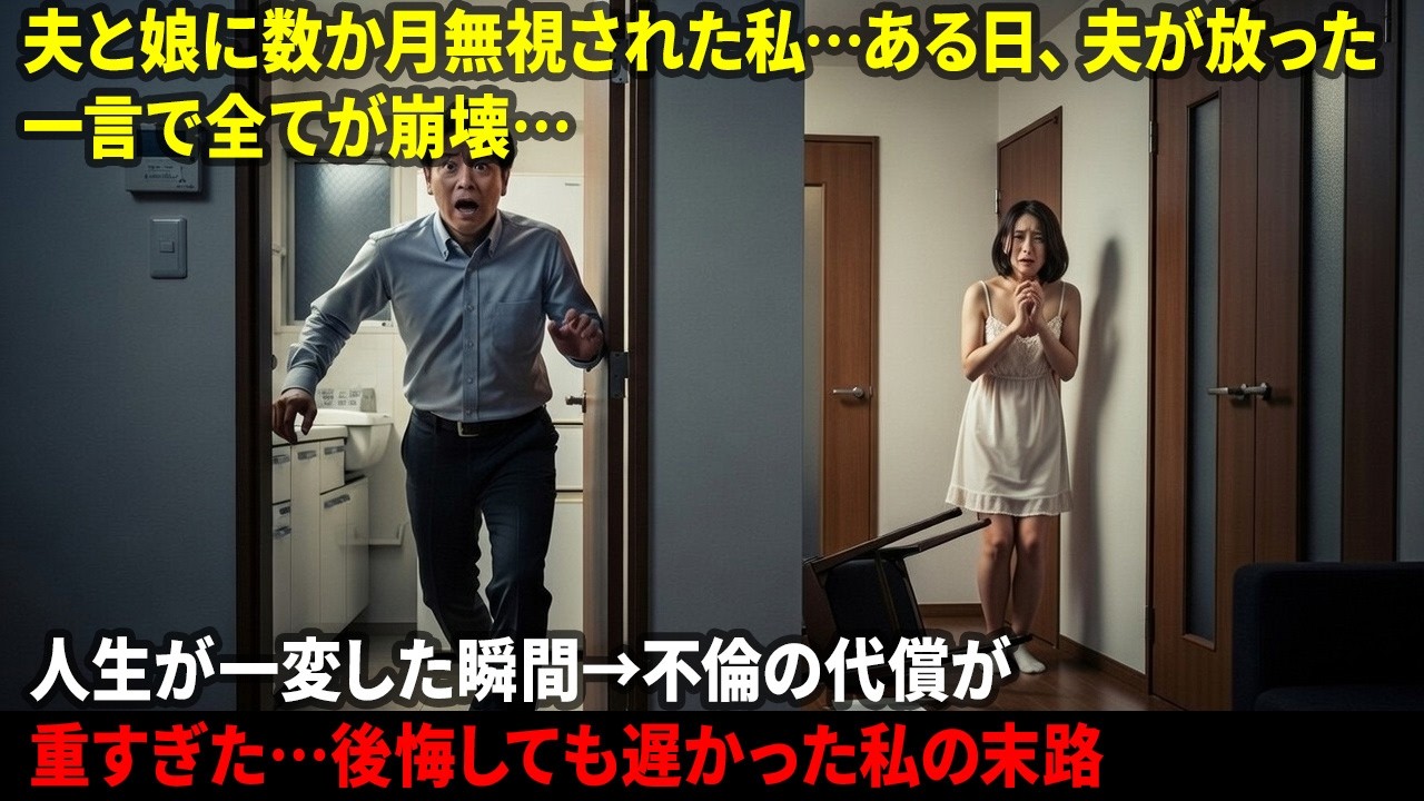 夫と娘に数か月無視された私…ある日、夫が放った一言で全てが崩壊…人生が一変した瞬間→不倫の代償が重すぎた…後悔しても遅かった私の末路