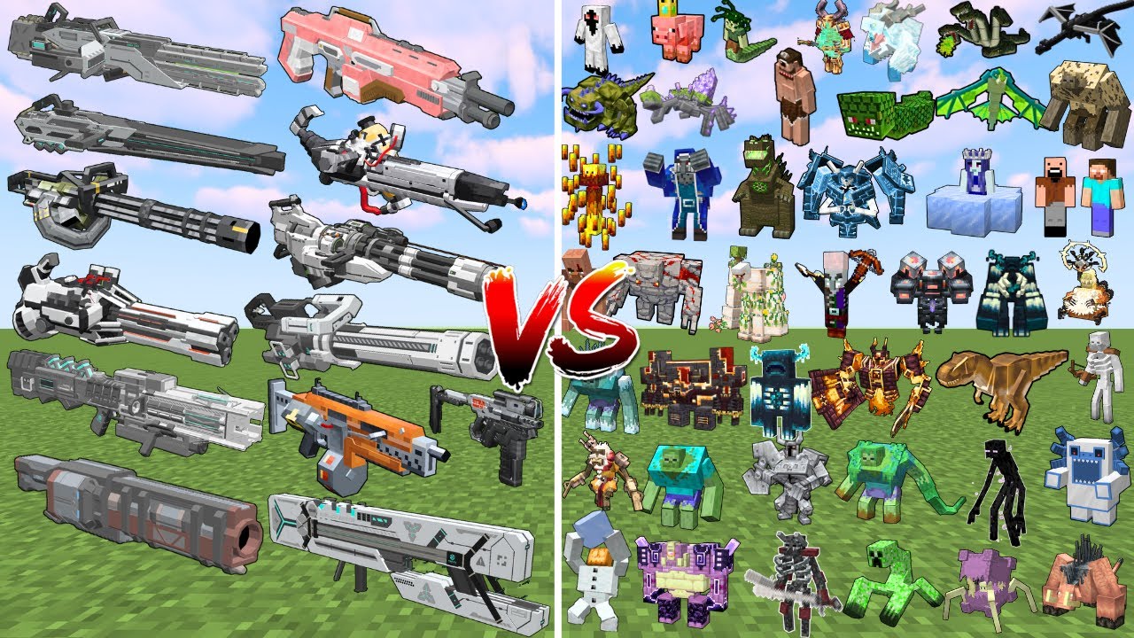 What Strongest TaCZ Gun from Every Gunpack can Defeat the Most Minecraft OP Bosses in a Row?