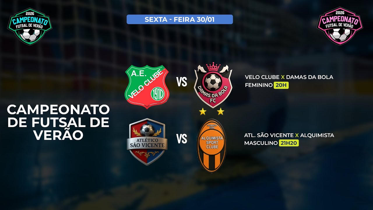 AO VIVO: Acompanhe agora os jogos do Campeonato Futsal de Verão 2026!
