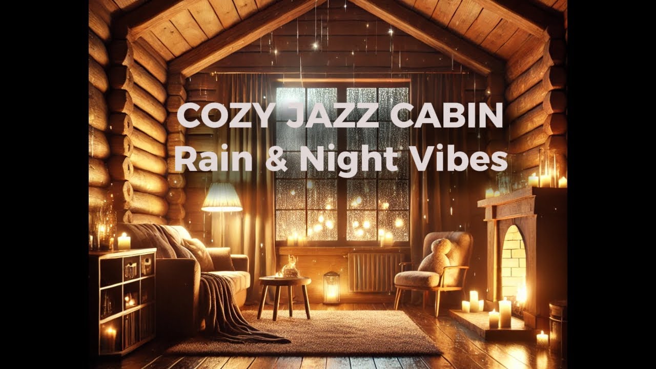 Cozy Jazz Cabin 🌧️ Rain & Night Vibes | Relaxing Smooth Jazz (8 Hours)