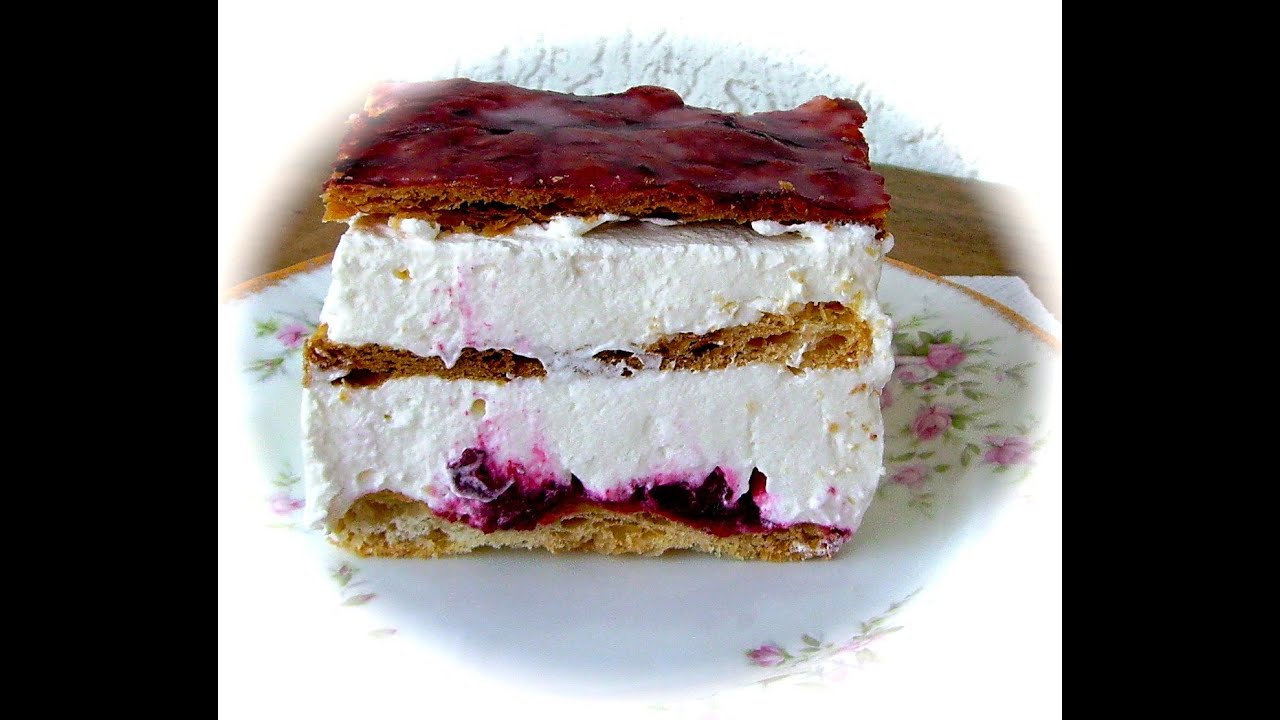 Holländer Kirsch Sahne-Schnitte mit Blätterteig, Anleitung in Deutsch und Englisch zum ausdrucken