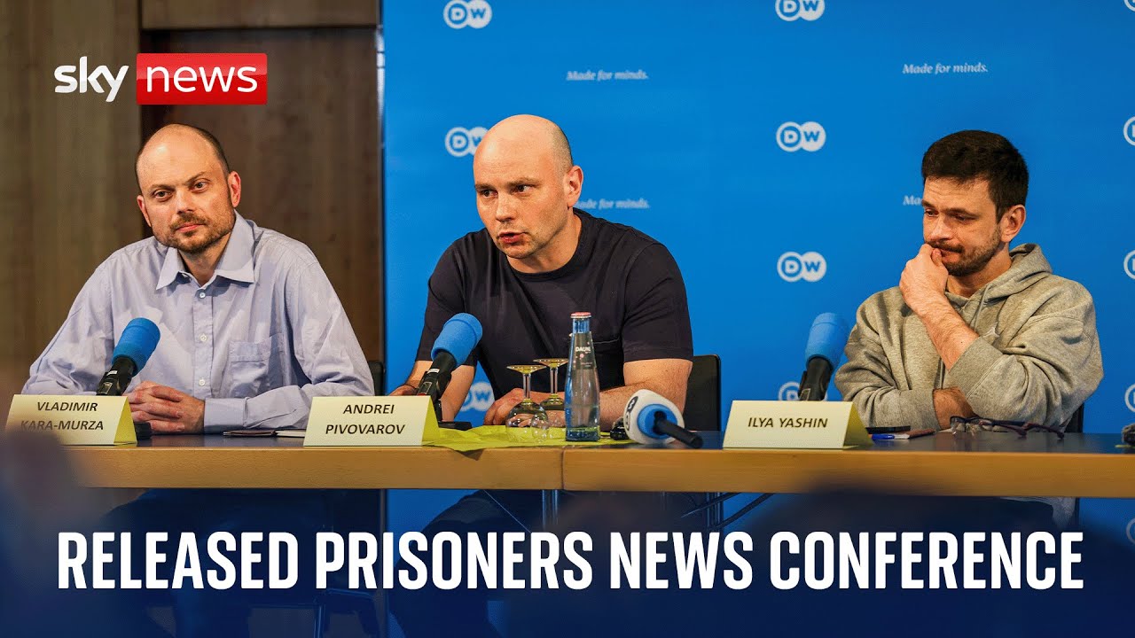 British citizen and other released prisoners hold news conference in Germany