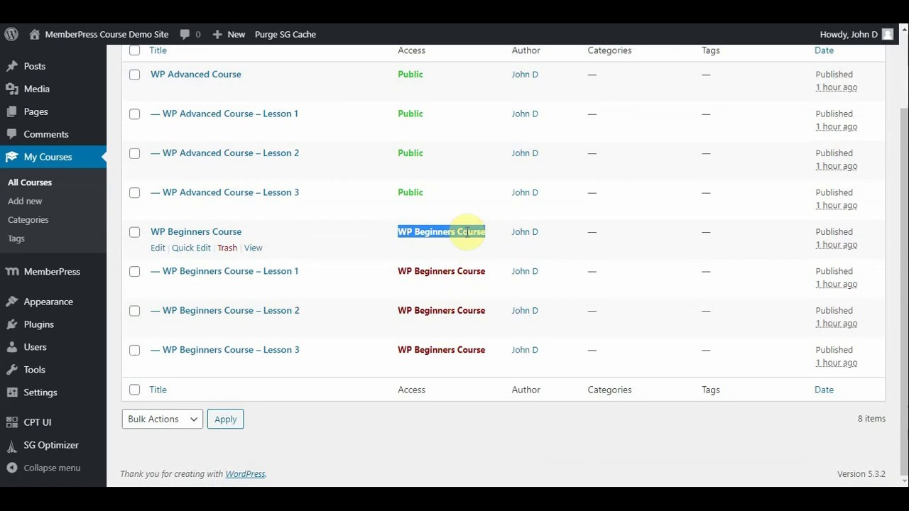 Part 2 - How to Create a course website with MemberPress and WordPress