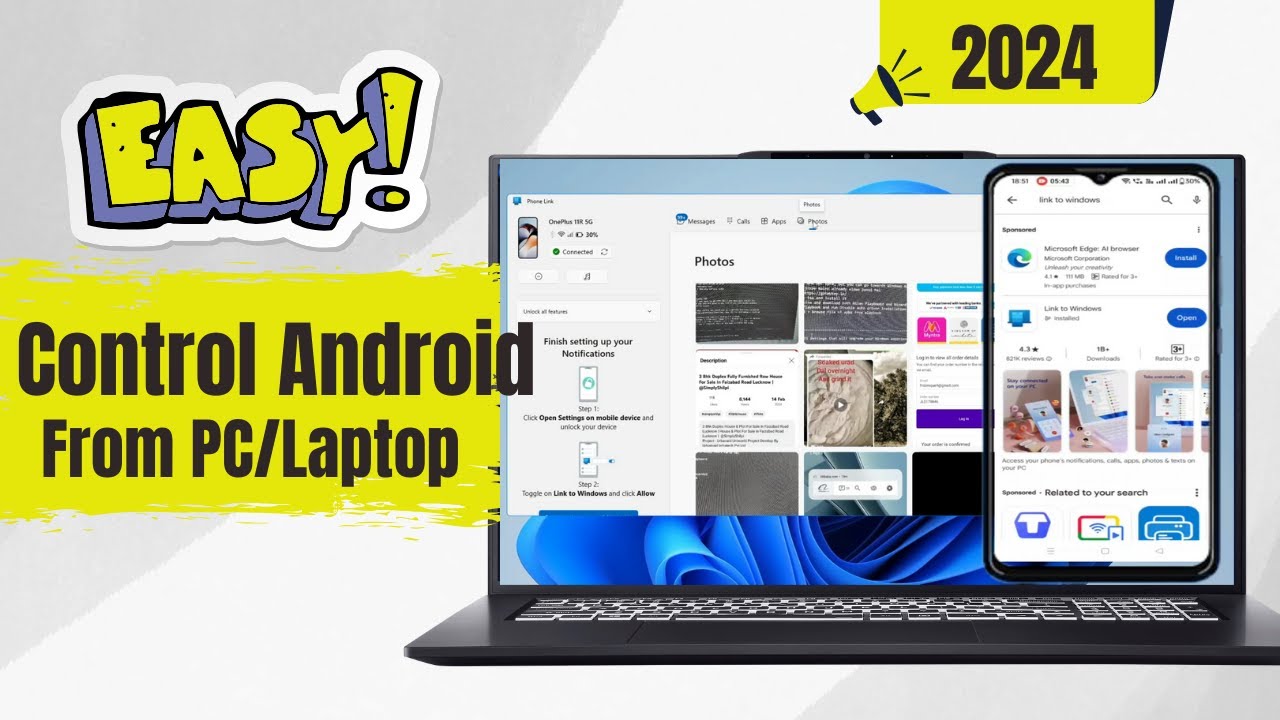How to Connect Your Android Phone to Your Windows 11 PC✨(Easiest Method) 2024 - No USB