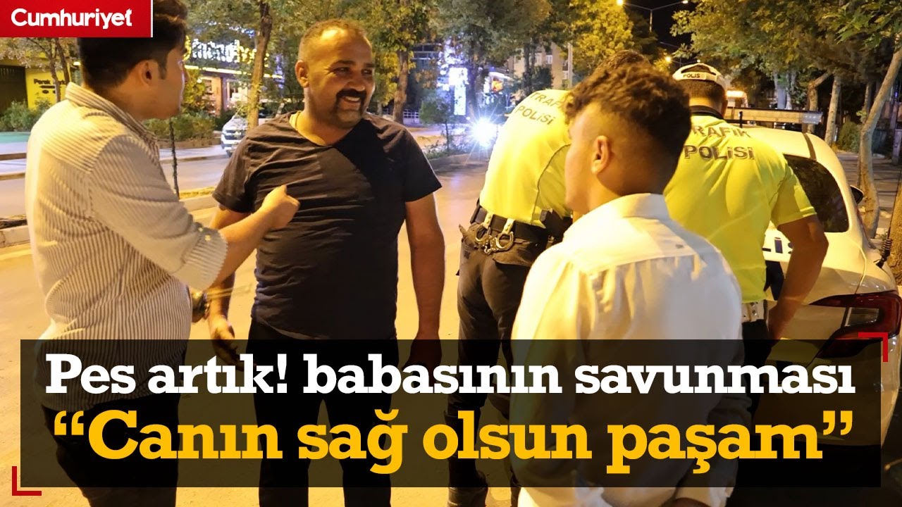 14 yaşında minibüs kullanırken polise yakalanan çocuğun ve babasının savunması pes dedirtti!
