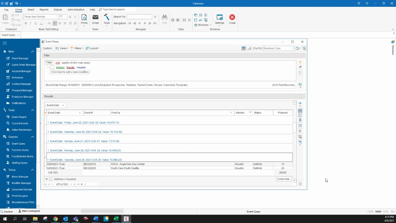 How to Delete Events in Caterease
