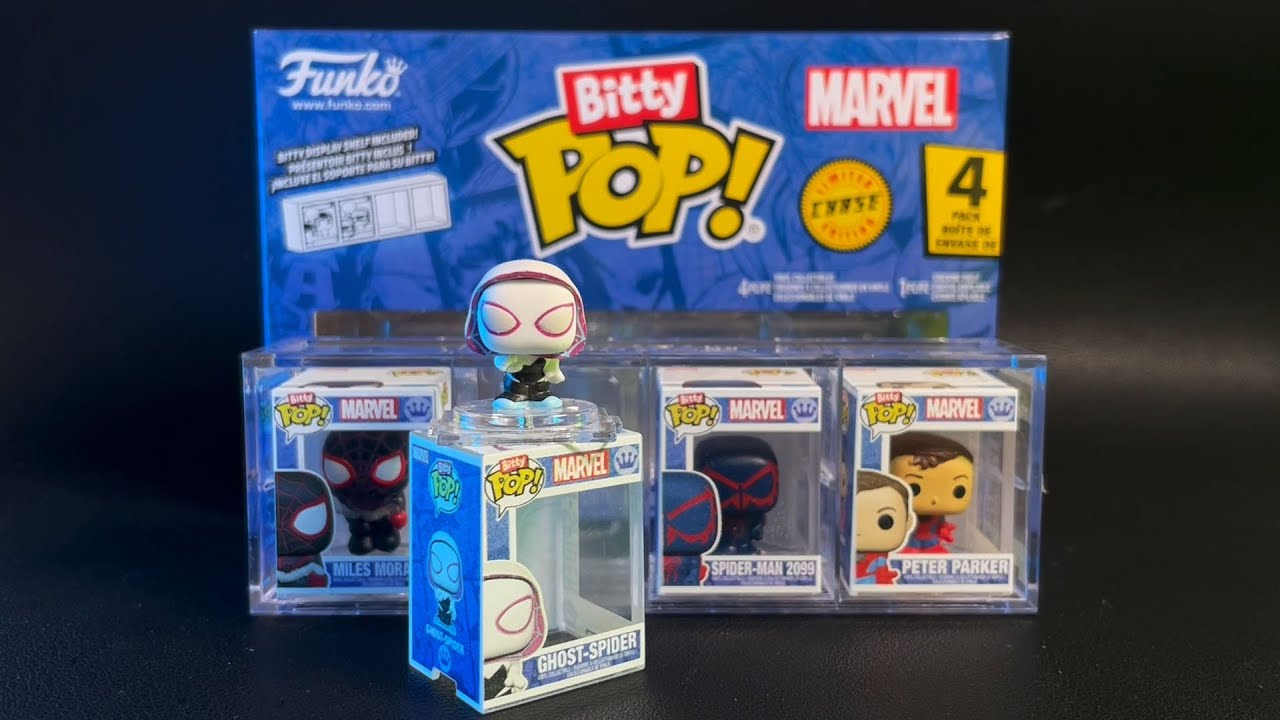 Spiderman SpiderVerse by Funko Bitty Pop: Miles Morales, Gwen Stacey, 2099 & Peter Parker [UNBOXING]