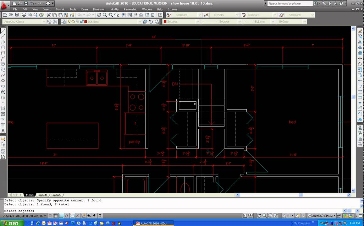 Drawing a house in AutoCAD, Video 10 - Joist layout