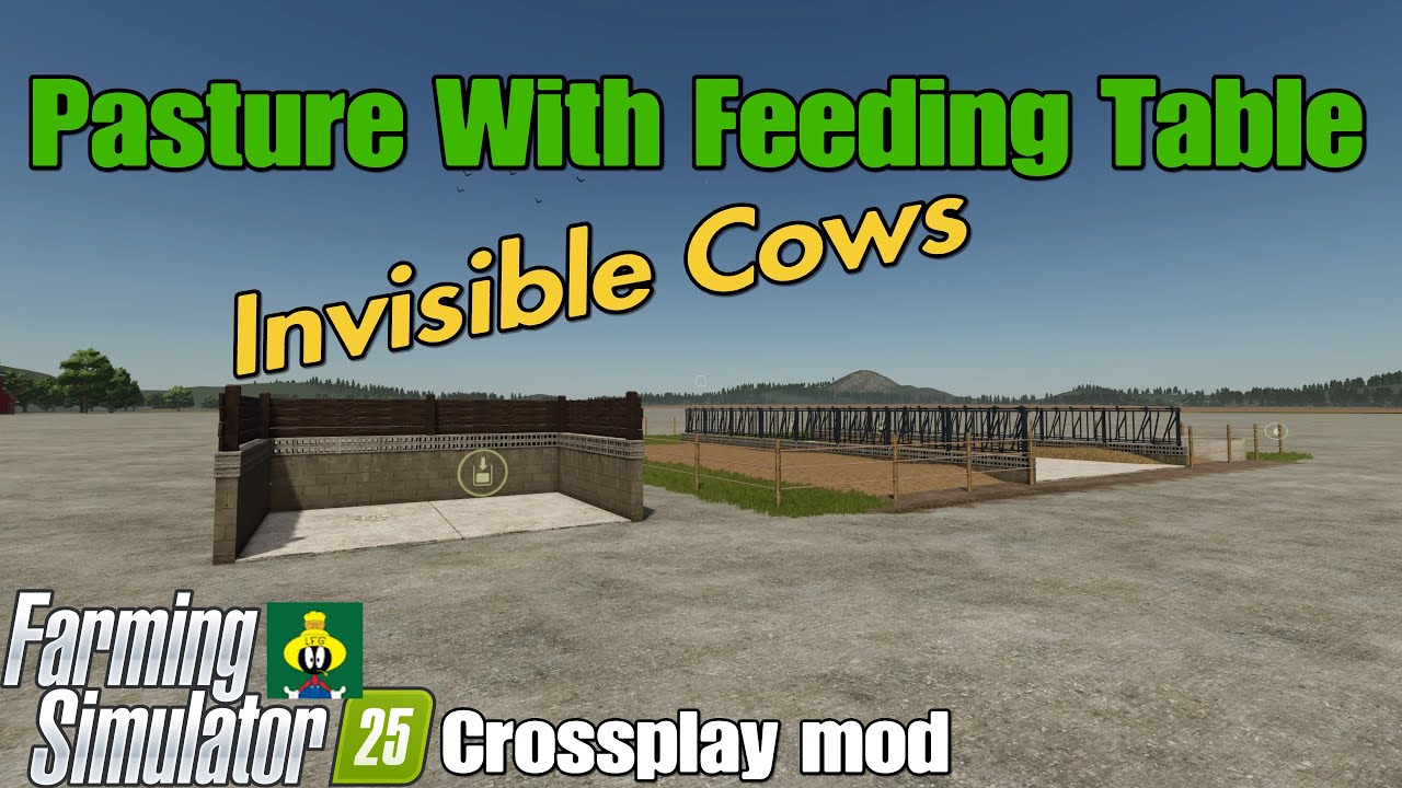 Пастбище со столом для кормления / мод для кроссплатформенной игры FS25