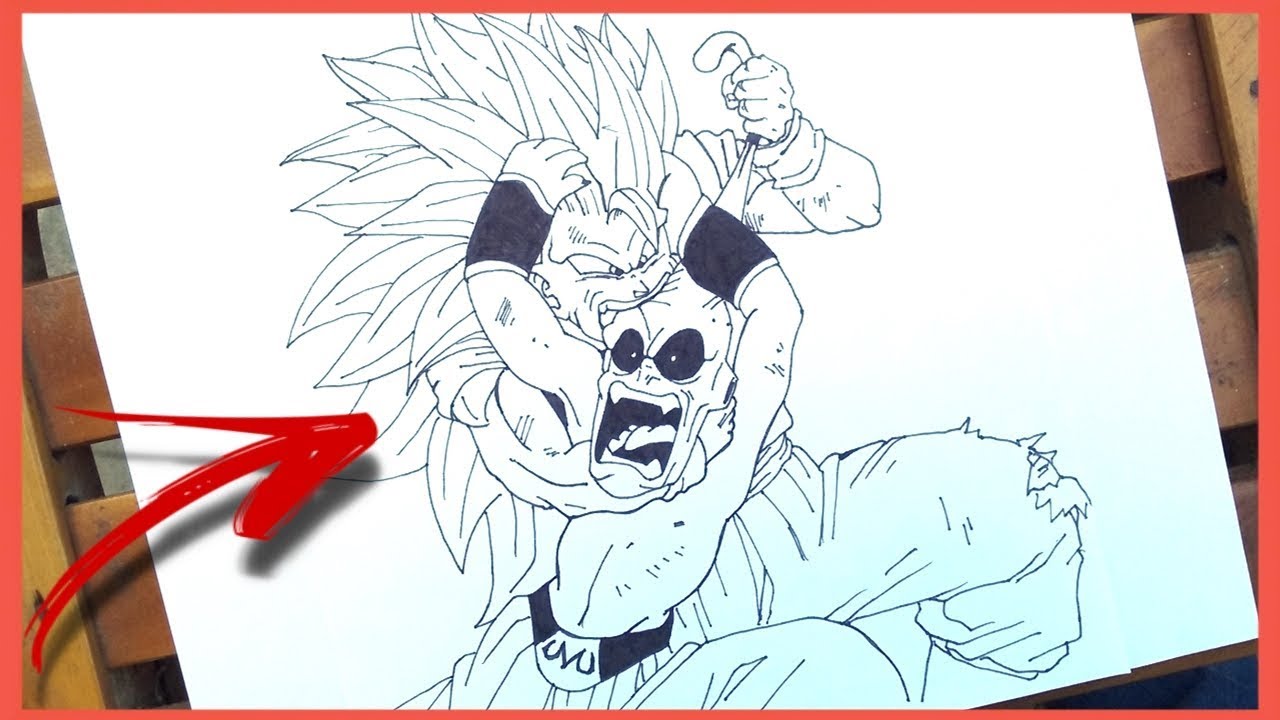 Como desenhar o goku super sayajin 3 vs kid buu