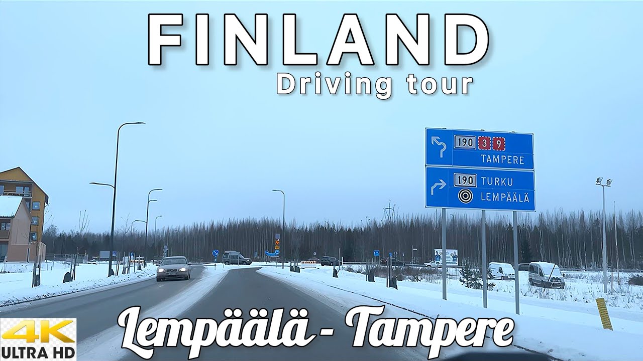 WINTER DRIVE IN FINLAND: LEMPÄÄLÄ TO TAMPERE IN 4K | -17°C ❄️ 