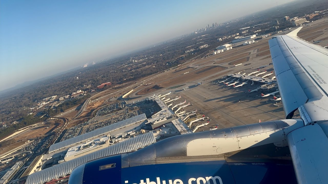 4K | JetBlue Airways Airbus A320-200 (N534JB) Sunny Morning Engine Buzz Atlanta Takeoff