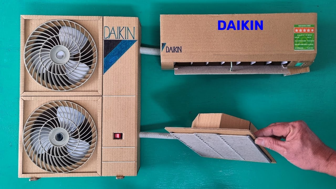 How to make Multi DAIKIN air conditioner with cardboard | According to the toy AC model