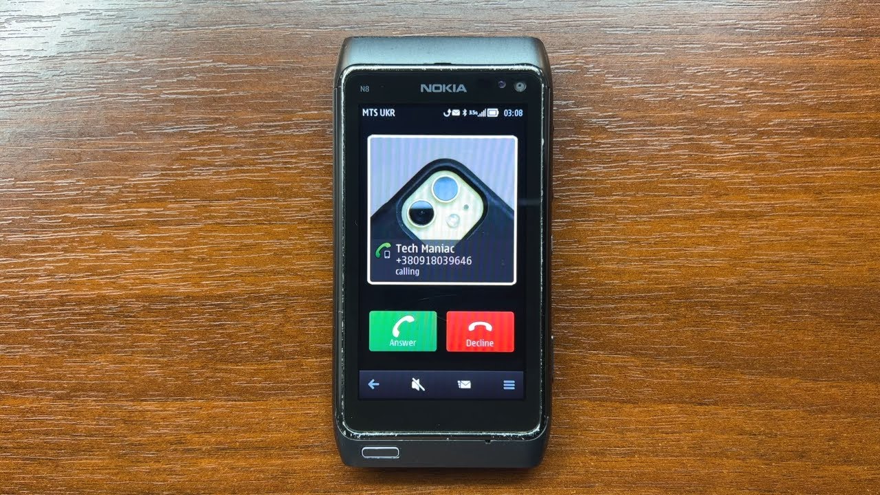 NOKIA N8-00 Cellular Incoming Call with Nokia Tune Ringtone. Symbian 3 Phone from 2010 in 2022