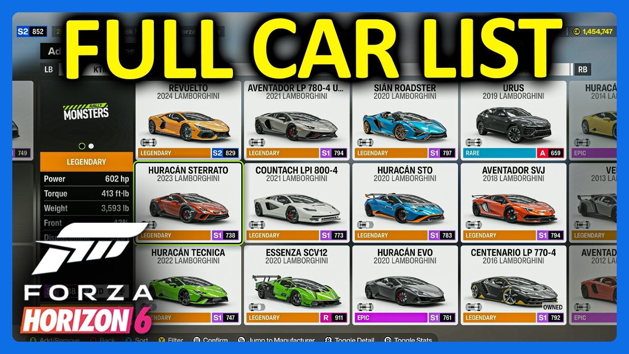 Forza Horizon 6: Полный список автомобилей + автомобили из DLC!!!
