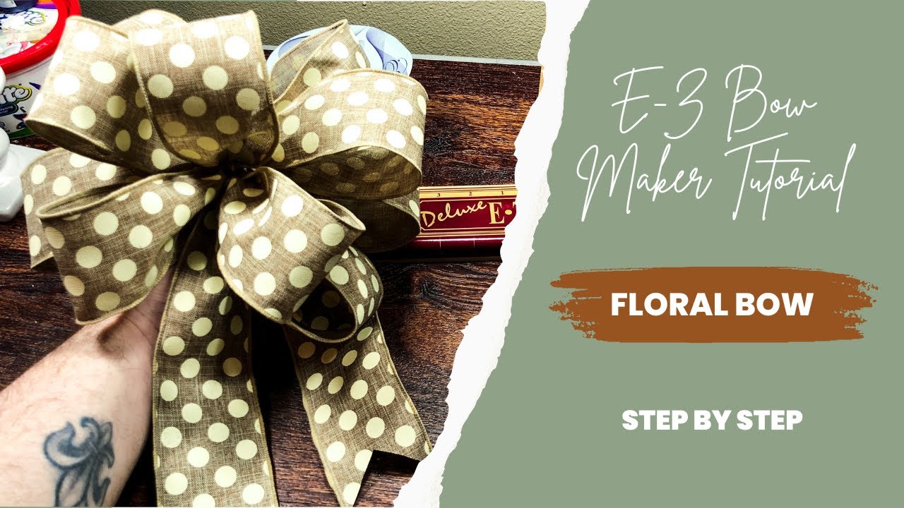 How To Make A Floral Bow With The E-Z Bow Maker - Bow Tutorial - Step By Step Large Round Bow