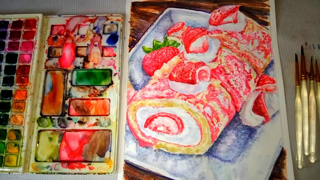 🎨 Paint with Me - Using Watercolors, Food Art, Cozy Vibe 🍃