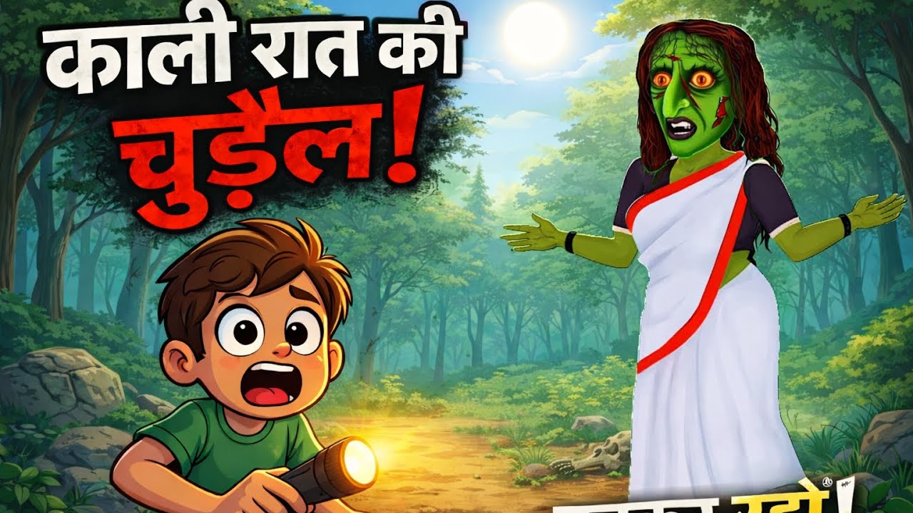 Kali Raat Ki Chudail!👻☠️काली रात की चुड़ैल 👻 | Horror Story in Hindi #cartoon  #moralstories 