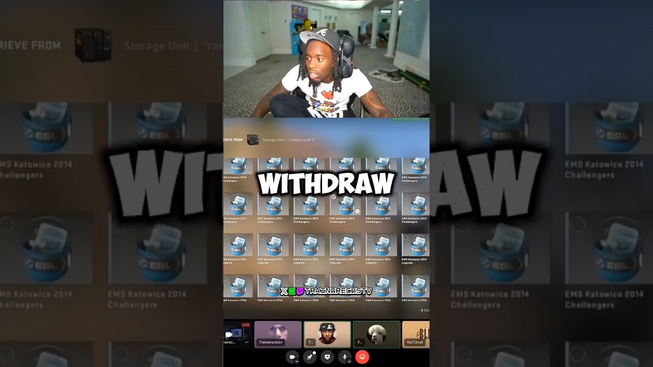 Kai Cenat reacts to trains CS2 inventory 💀.#csgo #counterstrike #trainwreckstv #twitch #kaicenat