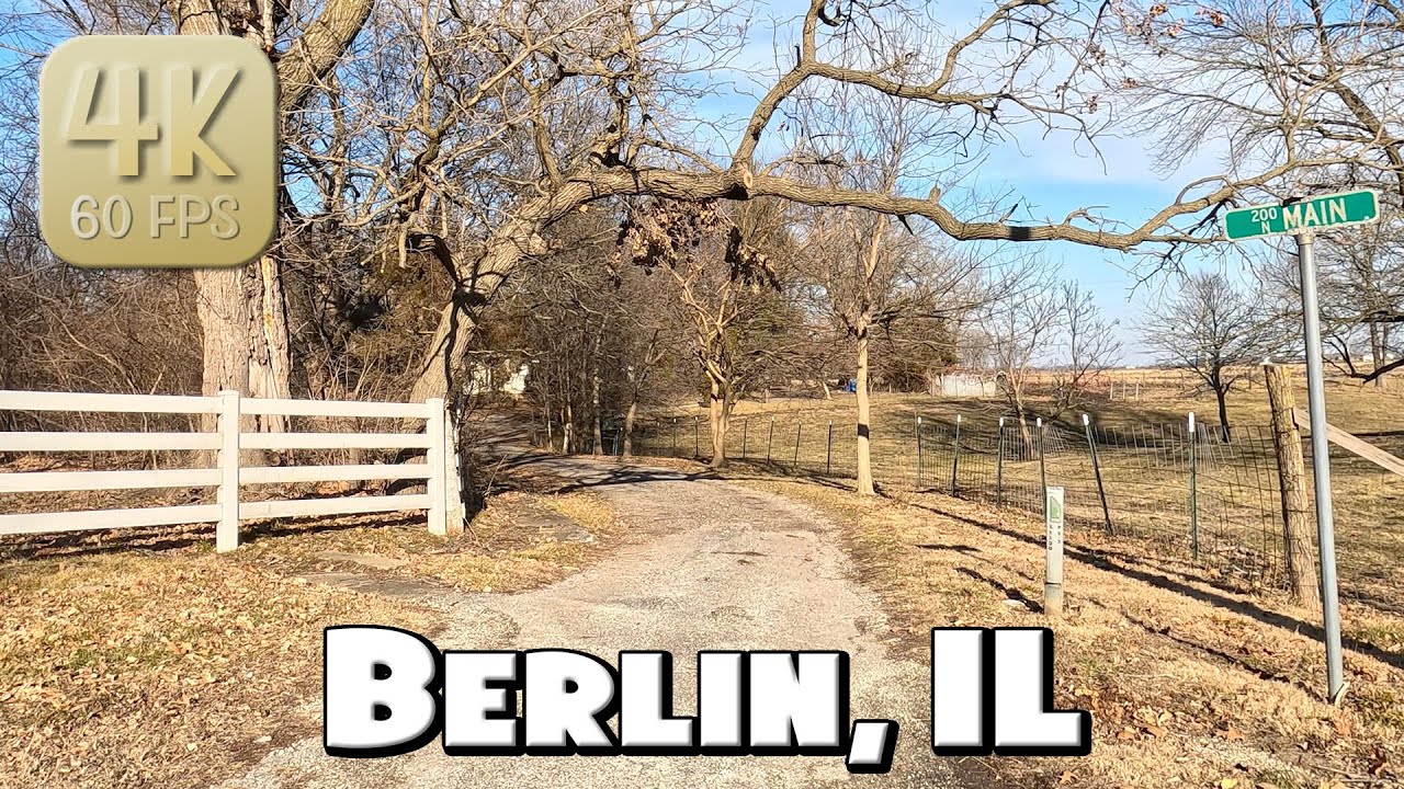 Driving Around Tiny Village Berlin, IL in 4k Video