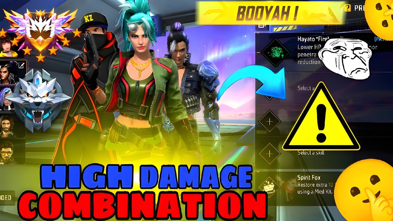 "Free Fire Mein High Damage Kaise Den💯(2025) High Damage Character skill Combination