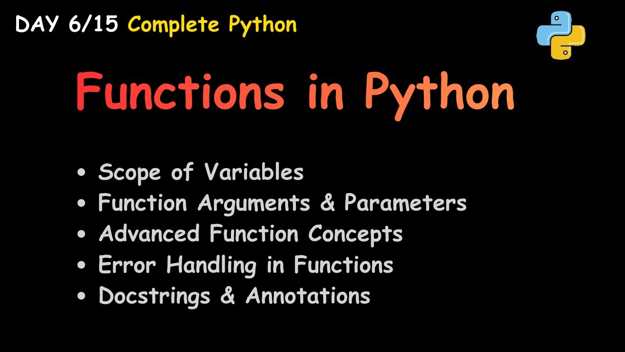 Master Functions in Python | One Shot | Day 6