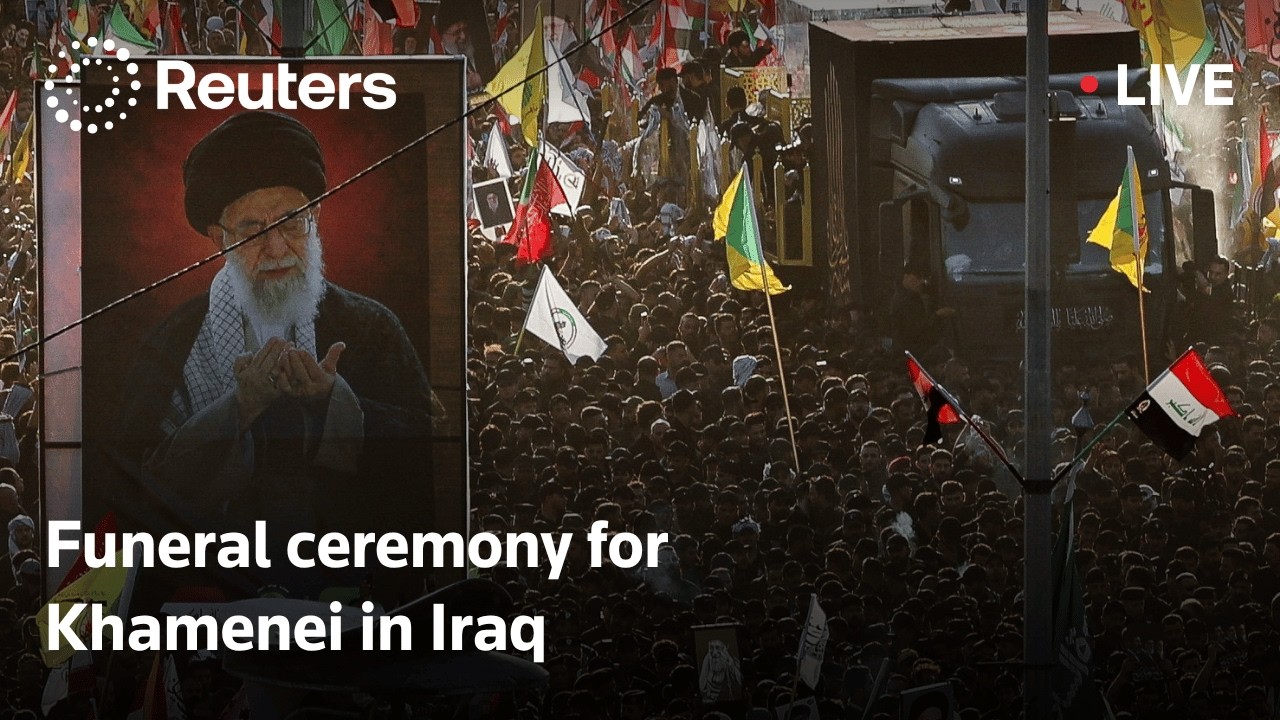 LIVE: Funeral ceremony for Iran's Khamenei in Iraq