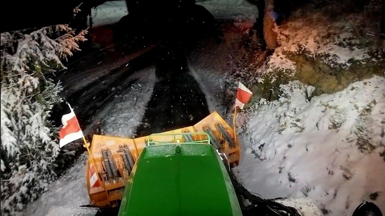 With Snowplow on narrow mountain roads in the Austrian Alps!#snow
