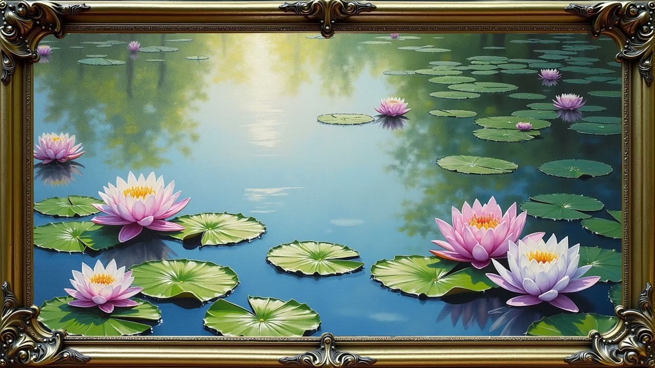 Water Lilies-4k | Slideshow | Art Framed Screensaver | Art
