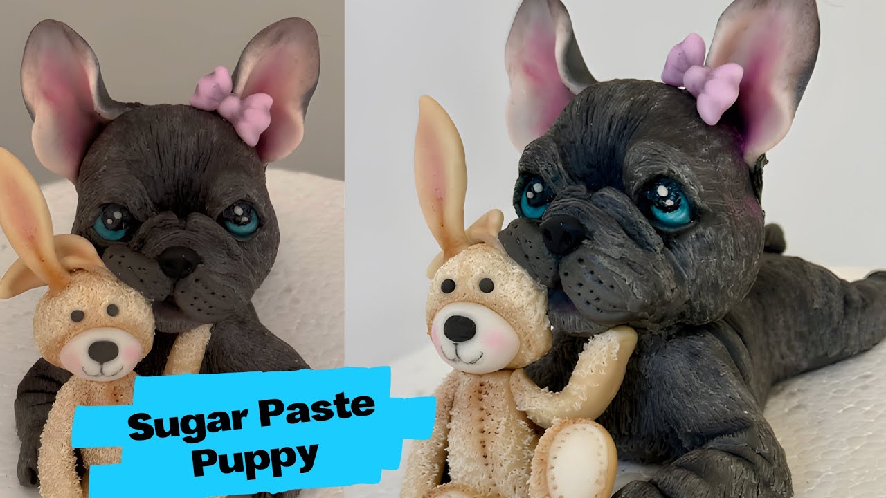 French Bulldog Puppy CakeTopper #modelingpaste#cake#cuteanimals#diy#tutorial#viralvideo#viralvideos