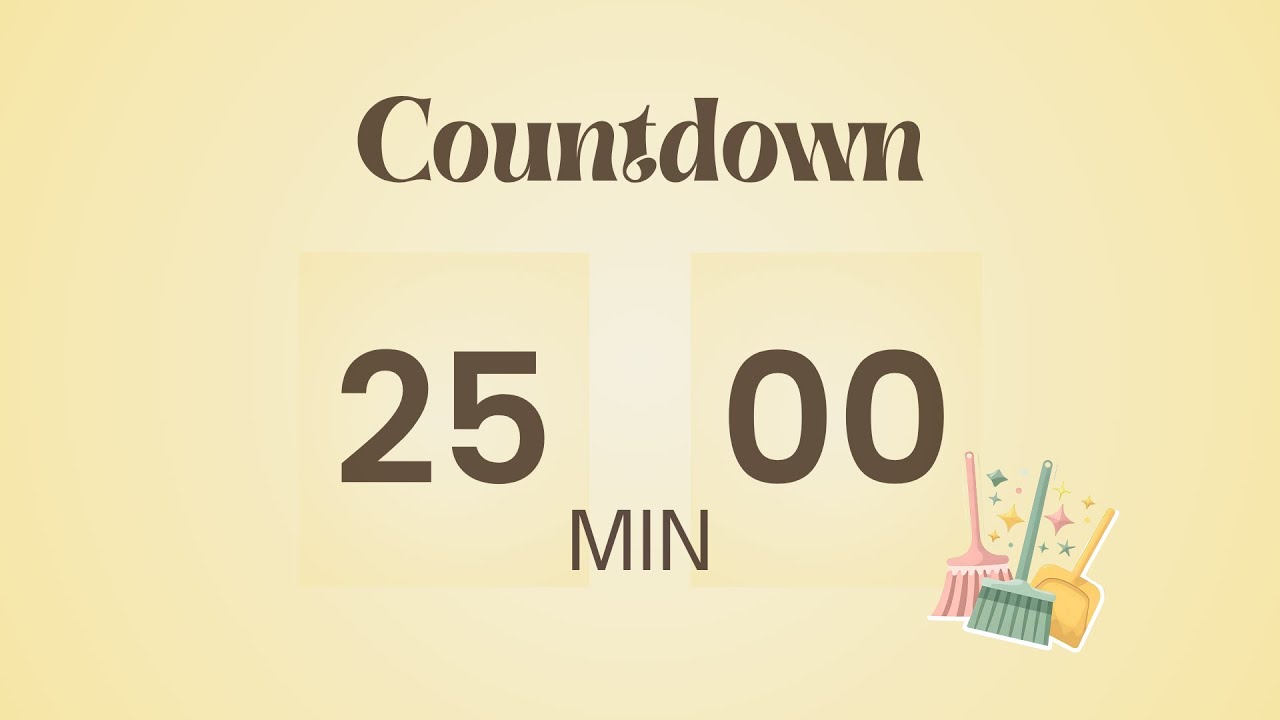 ✨ 25 Min ButterYellow Cleaning Timer | Cozy, Productive & Aesthetic ✨