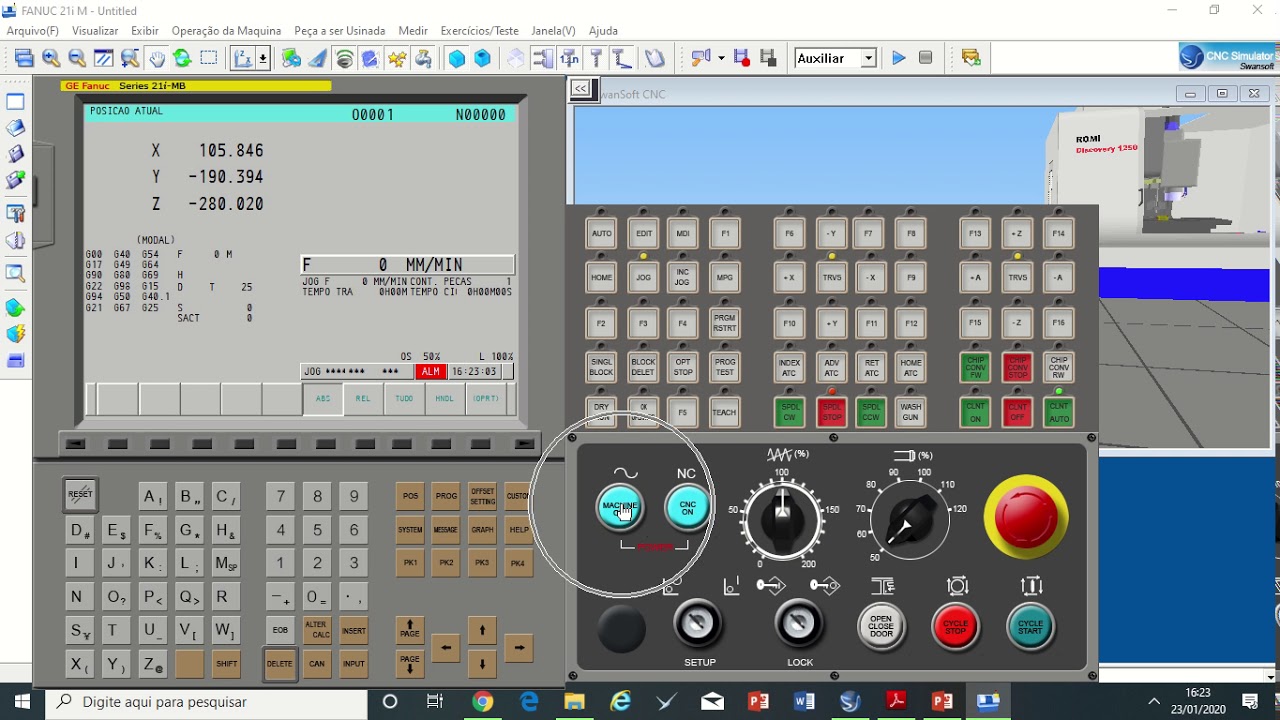 COMO REFERENCIAR O CENTRO - FANUC 21i MB
