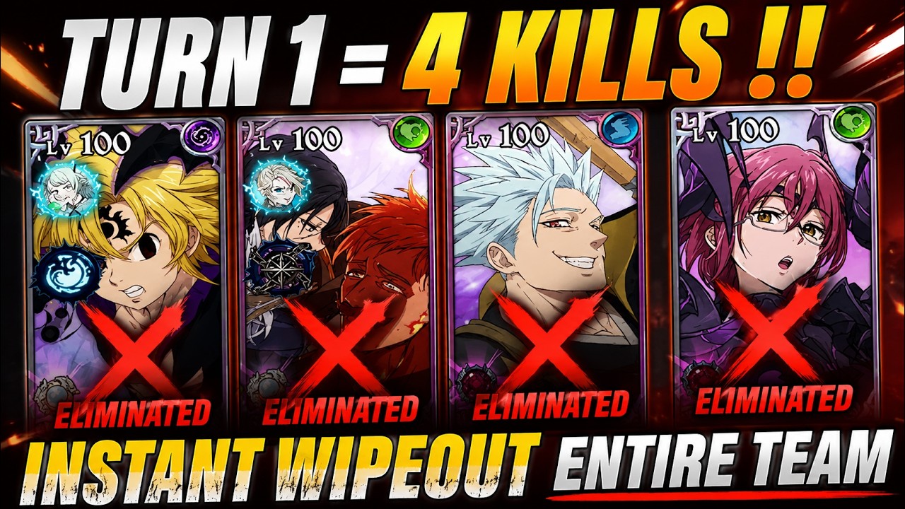 No Clickbait !! Turn 1, Instant 4 Kills PvP [ 7DS Grand Cross ]