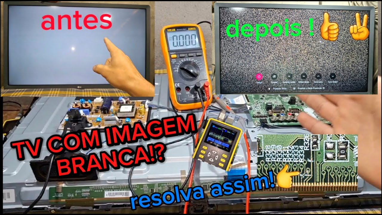 Tv com imagem branca Conserto completo na placa da tv lg  passo a passo