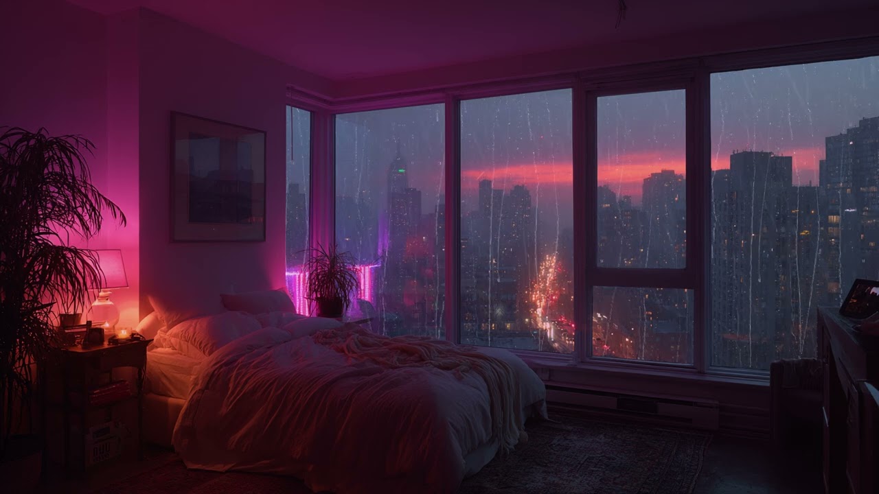 Cozy Rainy Night in New York City Ambience for Sleeping Peaceful Relaxation and Gentle Focus Time