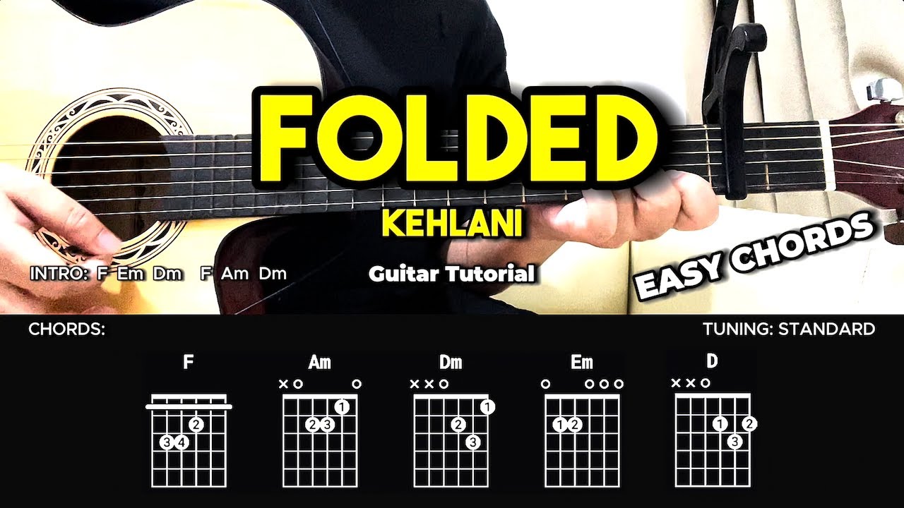 Folded - Kehlani | Easy Guitar Tutorial For Beginners (CHORDS & LYRICS) #guitarlesson