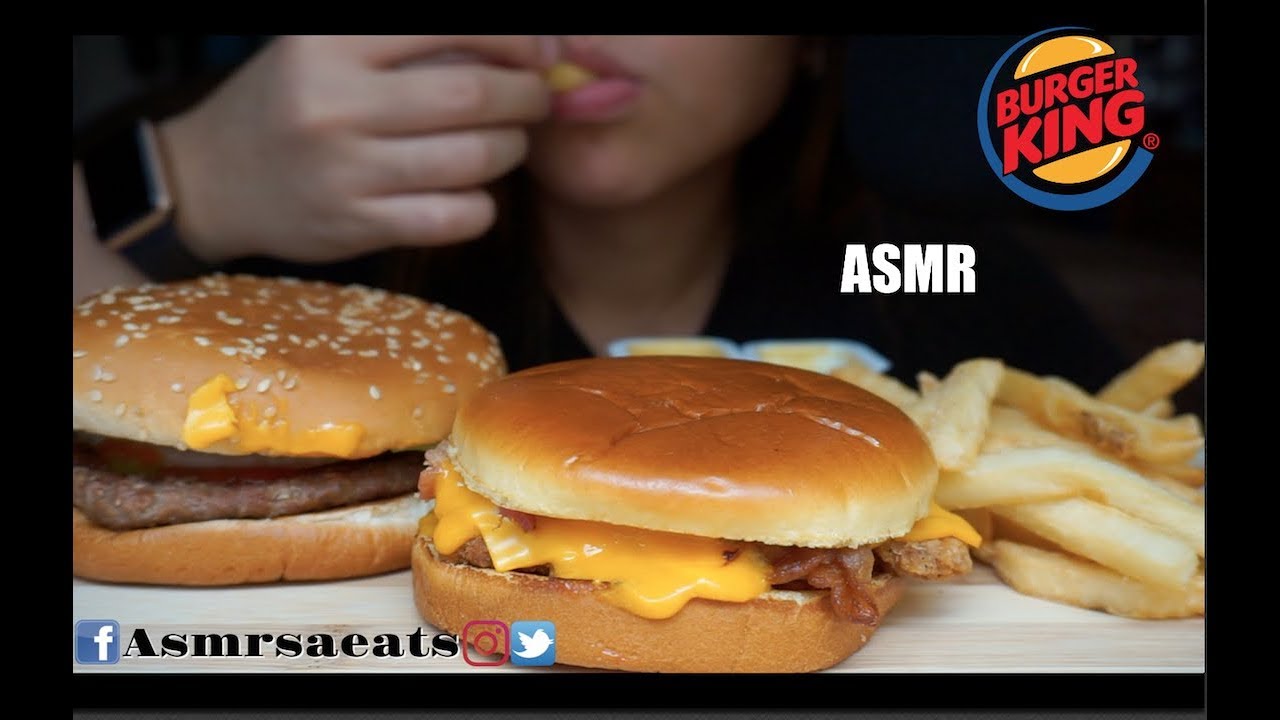 Asmr Burger King Cheesy Bacon Crispy Chicken & Whopper | Asmr SA Eats