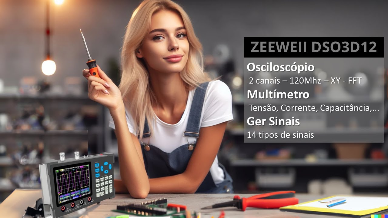 DSO3D12 o osciloscópio, multímetro e gerador de sinais incrível e preciso.
