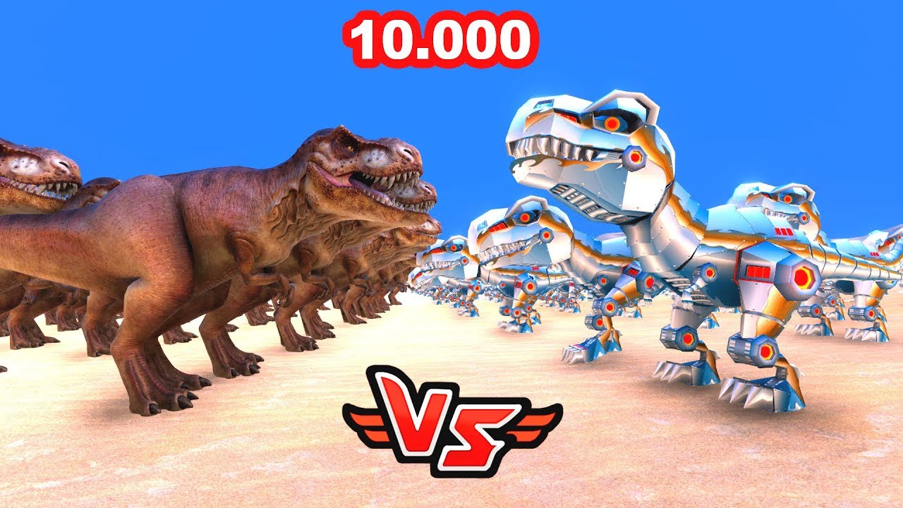 10.000 ROBOT DİNOZOR VS 10.000 T-REX 😱 - S&uuml;per Kahramanlar