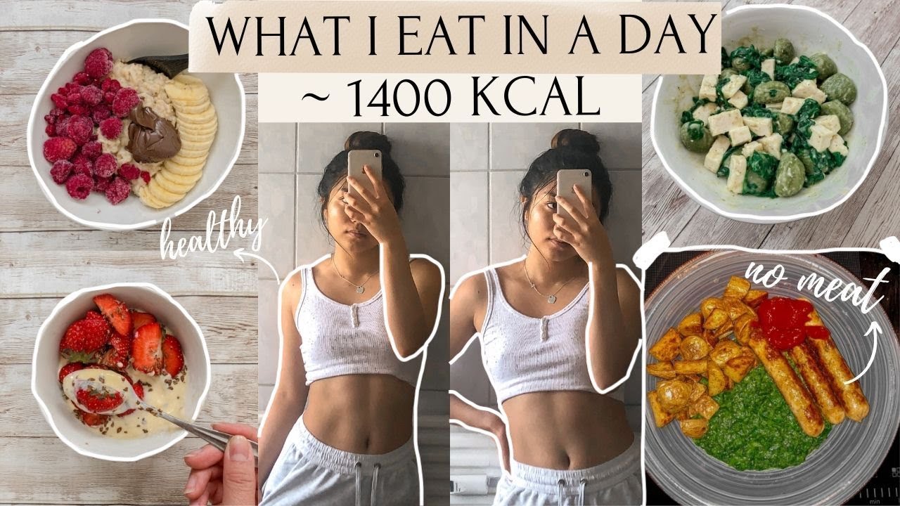 1400 KCAL WHAT I EAT IN A DAY (+ Workout) - healthy, no meat