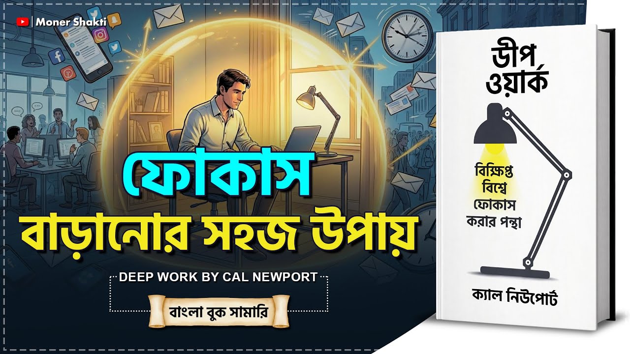 পড়ায় বা কাজে মন বসে না? জেনে নিন ফোকাস বাড়ানোর উপায়! 🧠 | Deep Work Bangla Summary | Cal Newport