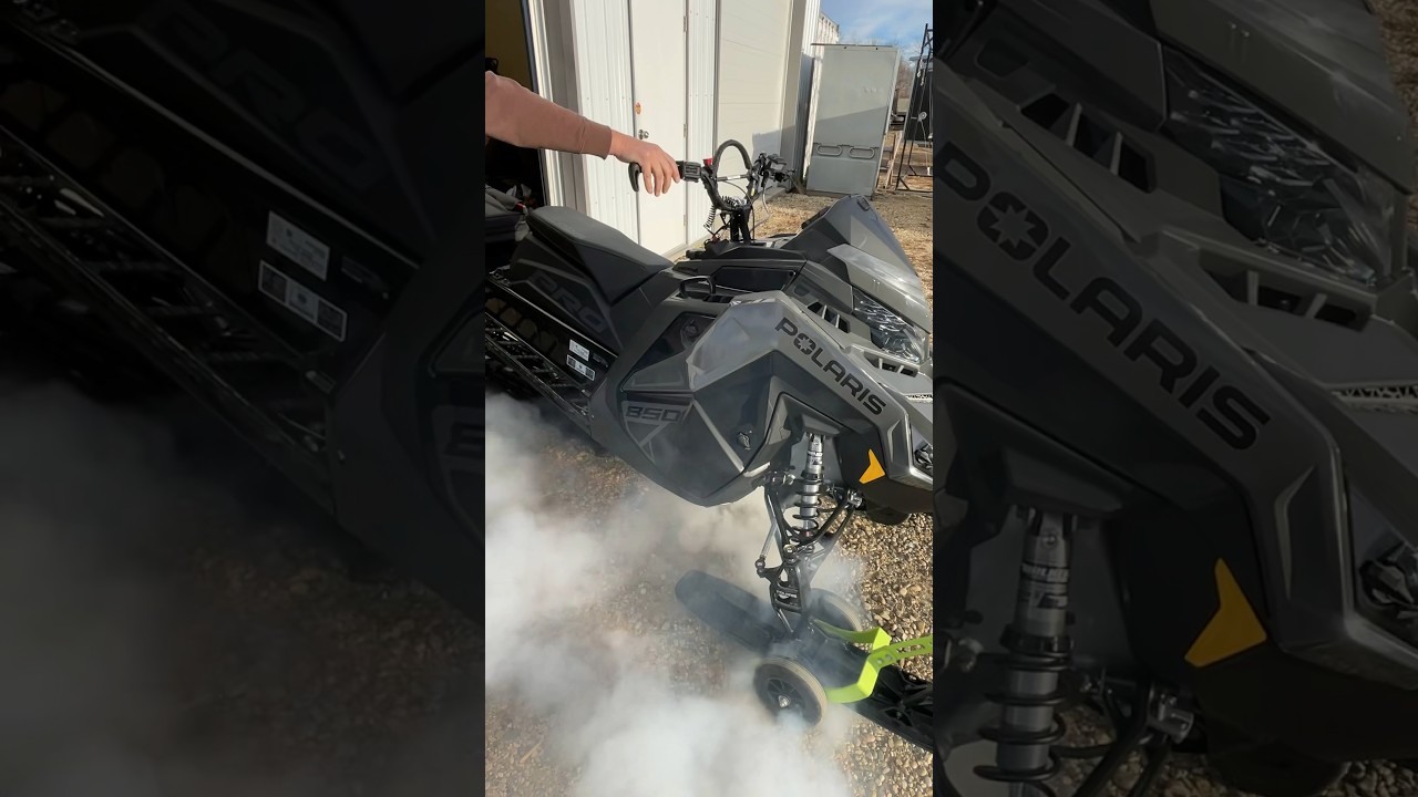 Polaris 850 2024 года с выхлопной системой Jaws #polaris #jawsperformance #snowmobile #jawsrowdy
