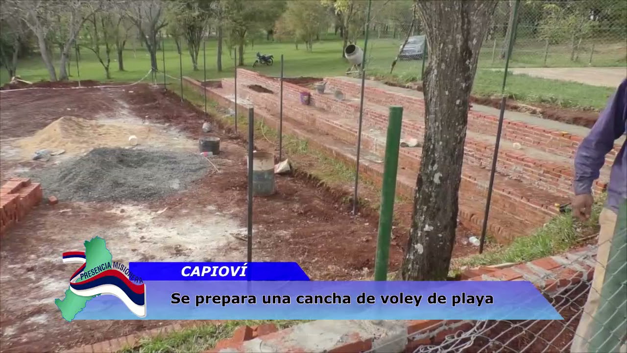 CAPIOVI: Se prepara una cancha de voley de playa. ALEJANDRO ARNHOLD Intendente.
