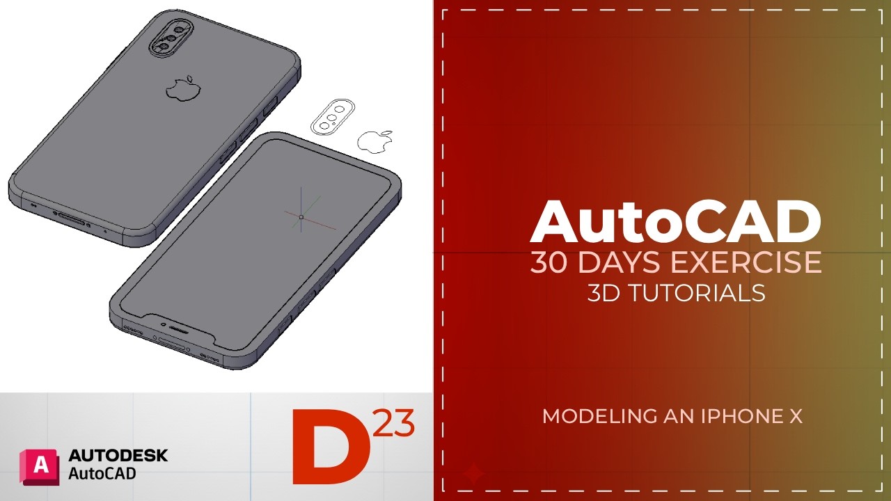 30-дневный челлендж по AutoCAD 3D | Упражнение по 3D-моделированию - День 23